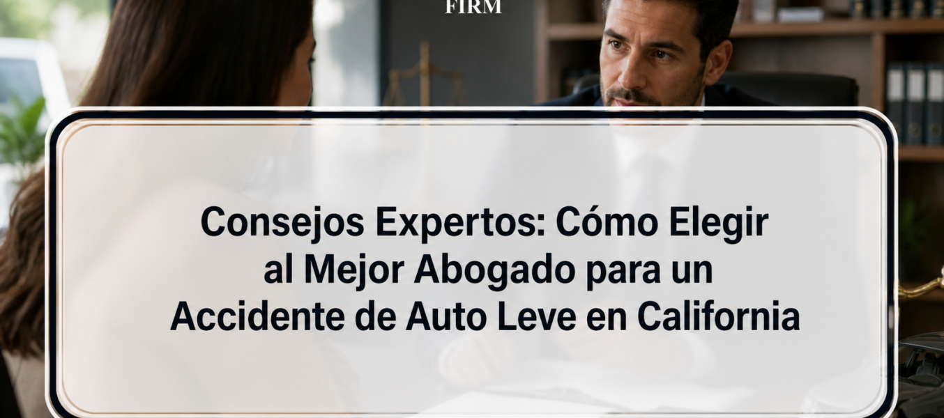Consejos Expertos: Cómo Elegir al Mejor Abogado para un Accidente de Auto Leve en California