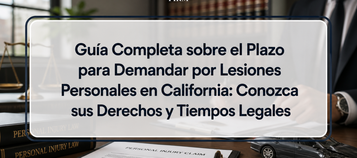 Guía Completa sobre el Plazo para Demandar por Lesiones Personales en California: Conozca sus Derechos y Tiempos Legales